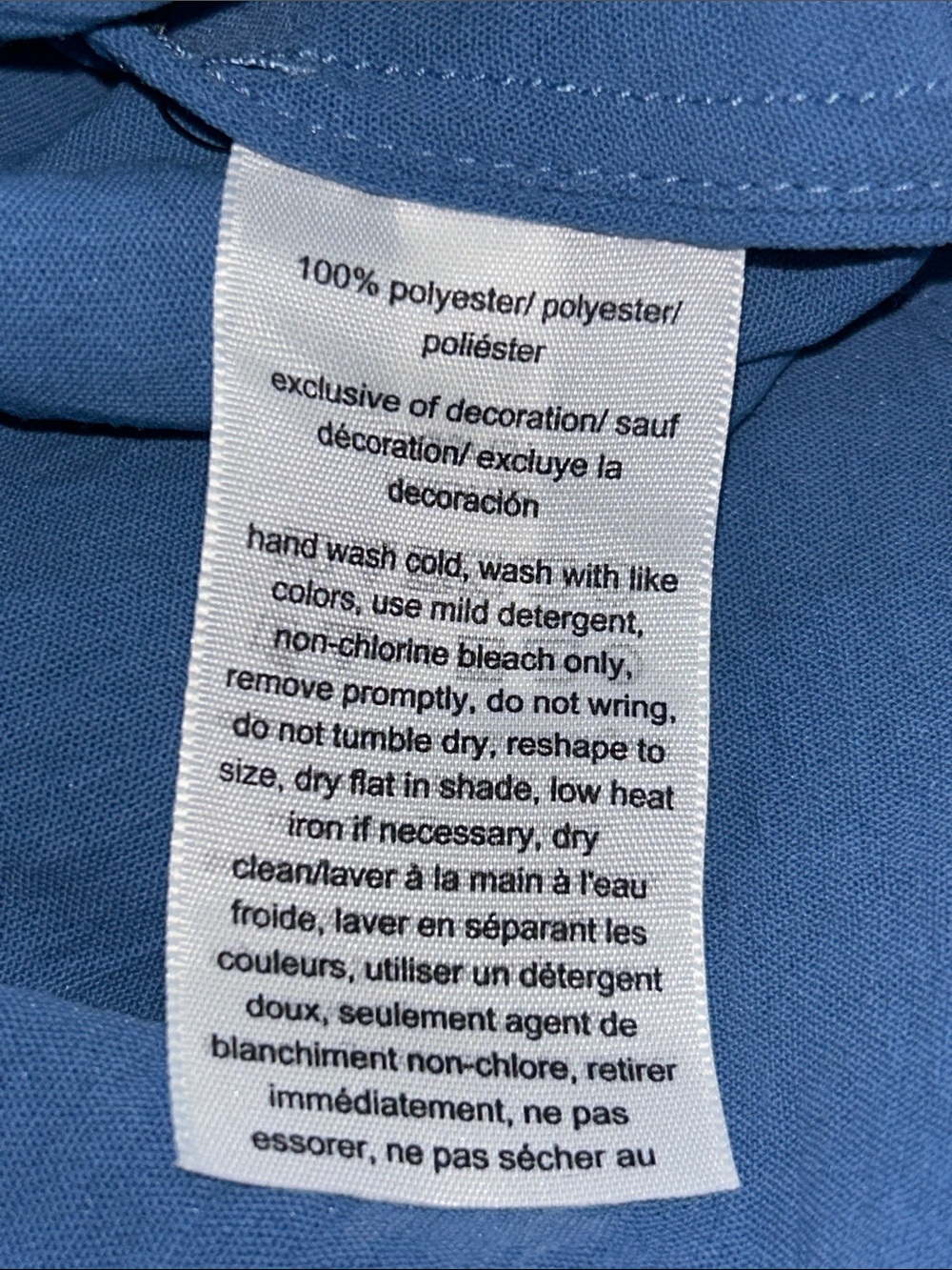 Tommy Hilfiger Women’s Blue Button-Up Collared Blouse Size Large - Picture 4 of 4